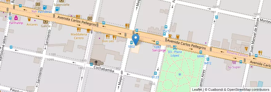 Mapa de ubicacion de Escuela 1 Hogar Maternal en 阿根廷, Santa Fe, Departamento Rosario, Municipio De Rosario, 罗萨里奥.