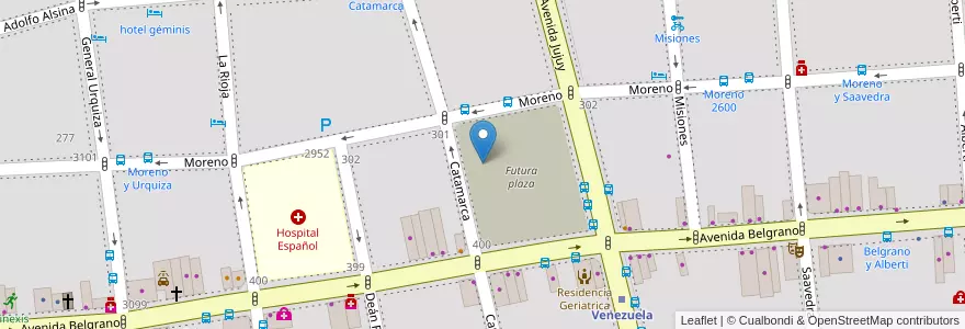 Mapa de ubicacion de Escuela 10 D.E. 6 de nivel inicial, Balvanera en 阿根廷, Ciudad Autónoma De Buenos Aires, Comuna 3, 布宜诺斯艾利斯.