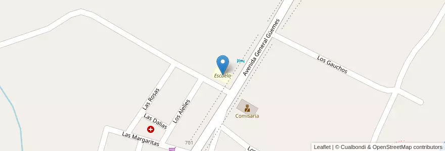 Mapa de ubicacion de Escuela en Arjantin, Salta, La Caldera, Municipio De La Caldera, La Caldera.