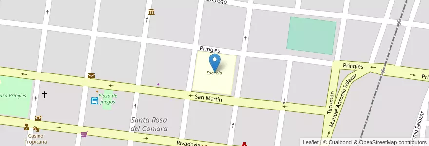 Mapa de ubicacion de Escuela en アルゼンチン, サンルイス州, Junín, Municipio De Santa Rosa Del Conlara.