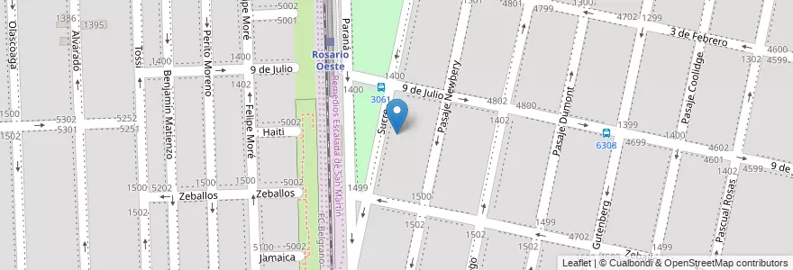 Mapa de ubicacion de Escuela 109 Juan Chassaing en Argentina, Santa Fe, Departamento Rosario, Municipio De Rosario, Rosario.