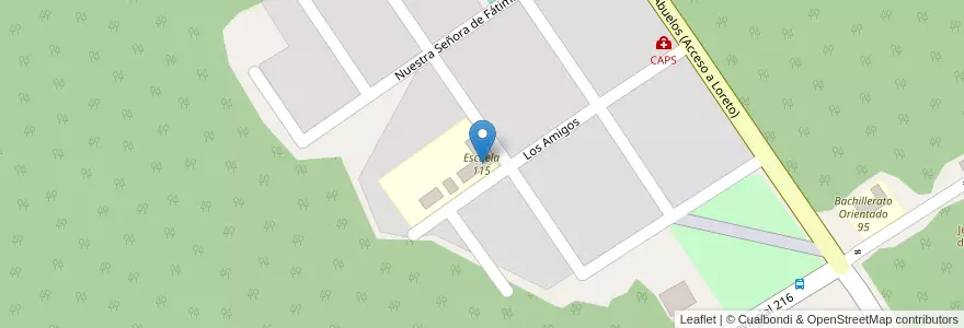 Mapa de ubicacion de Escuela 115 en Argentina, Misiones, Departamento Candelaria, Municipio De Loreto.