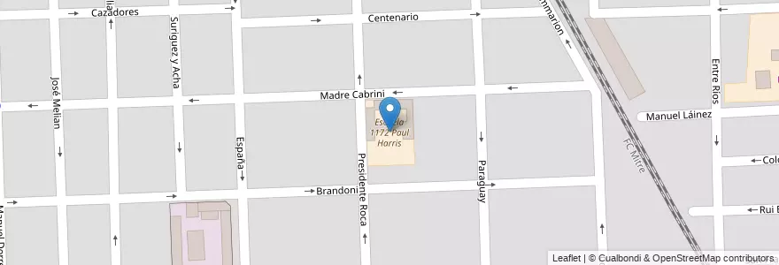 Mapa de ubicacion de Escuela 1172 Paul Harris en アルゼンチン, サンタフェ州, Departamento Rosario, Municipio De Rosario, ロサリオ.