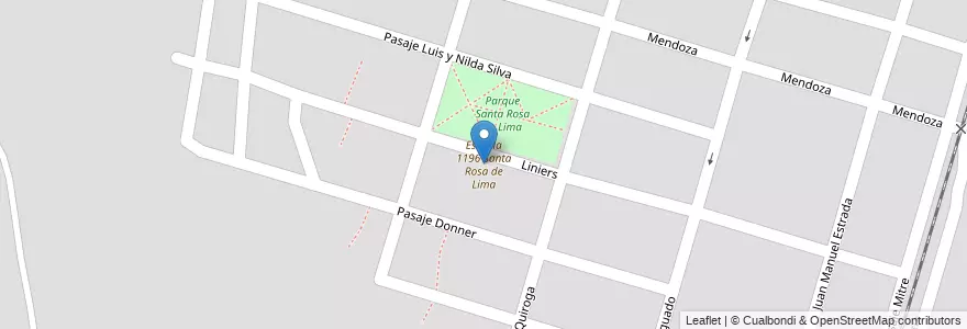 Mapa de ubicacion de Escuela 1196 Santa Rosa de Lima en アルゼンチン, サンタフェ州, Departamento La Capital, Santa Fe Capital, Santa Fe.