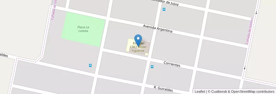 Mapa de ubicacion de Escuela 1363 Rafael Figueroa en Аргентина, Санта-Фе, Departamento Iriondo, Municipio De Cañada De Gómez, Cañada De Gómez.