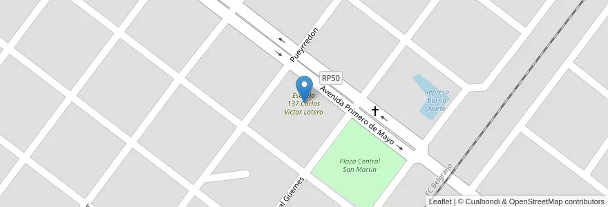 Mapa de ubicacion de Escuela 137 Carlos Víctor Lotero en الأرجنتين, Chaco, Departamento Independencia, Campo Largo, Campo Largo.