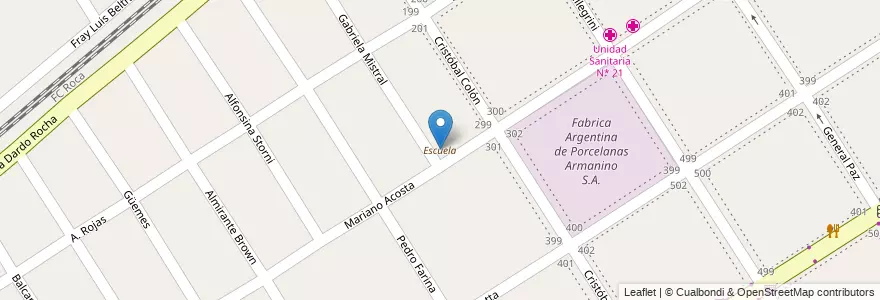 Mapa de ubicacion de Escuela en Argentina, Buenos Aires, Partido De Esteban Echeverría, Monte Grande.