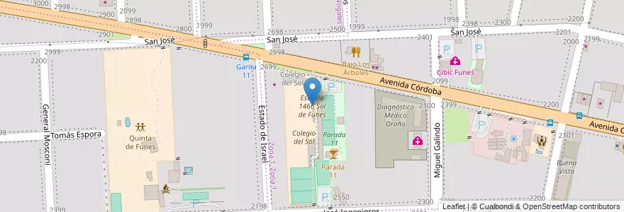Mapa de ubicacion de Escuela 1466 Sol de Funes en آرژانتین, سانتافه, Departamento Rosario, Municipio De Funes, Funes.
