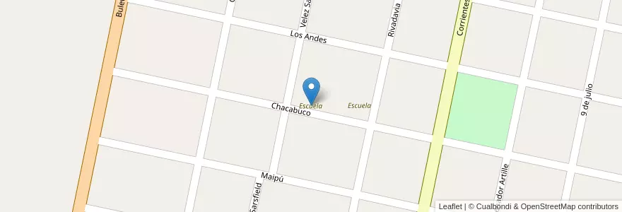 Mapa de ubicacion de Escuela en آرژانتین, سانتافه, Departamento Garay, Municipio De Helvecia.