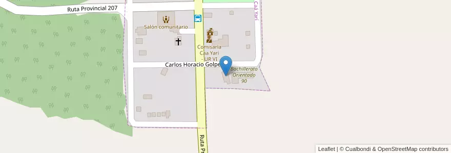 Mapa de ubicacion de Escuela 155 Satélite 1 en Argentinien, Misiones, Departamento Leandro N. Alem, Municipio De Caá Yarí, Caá Yarí.