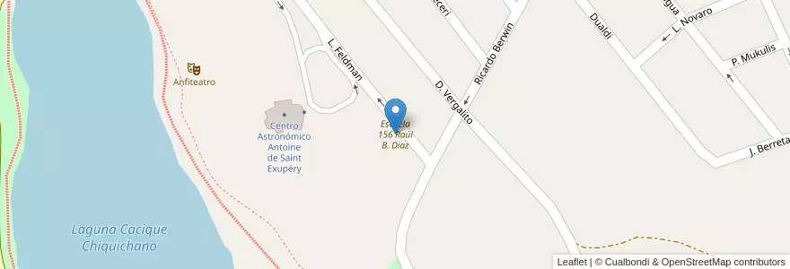 Mapa de ubicacion de Escuela 156 Raúl B. Diaz en 阿根廷, Chubut, Trelew, Departamento Rawson.