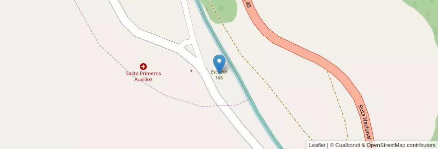 Mapa de ubicacion de Escuela 166 en الأرجنتين, تشيلي, ريو نيغرو, Departamento Bariloche, Río Villegas.