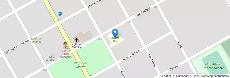 Mapa de ubicacion de Escuela 169 en الأرجنتين, سانتا في, Departamento General López, Municipio De Amenábar, Amenábar.
