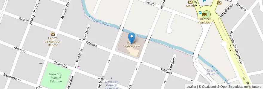 Mapa de ubicacion de Escuela 17 de Agosto en アルゼンチン, コルドバ州, Departamento Colón, Municipio De Villa Allende, Pedanía Calera Norte, Villa Allende.