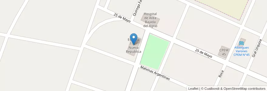 Mapa de ubicacion de Escuela 171 - Nueva Republica en アルゼンチン, チリ, ネウケン州, Departamento Picunches, Bajada Del Agrio, Bajada Del Agrio.