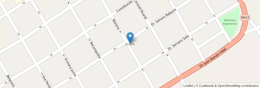 Mapa de ubicacion de Escuela en Аргентина, Корриентес, Departamento Esquina, Municipio De Esquina.