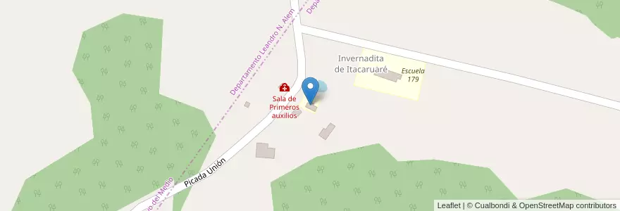 Mapa de ubicacion de Escuela 179 en 아르헨티나, Misiones, Departamento San Javier, Municipio De Itacaruaré.