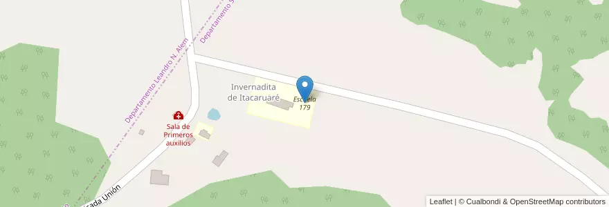 Mapa de ubicacion de Escuela 179 en アルゼンチン, ミシオネス州, Departamento San Javier, Municipio De Itacaruaré.