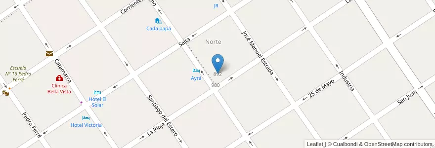 Mapa de ubicacion de Escuela 18 Coronel Daniel Leandro Artaza en Аргентина, Корриентес, Departamento Bella Vista, Municipio De Bella Vista.