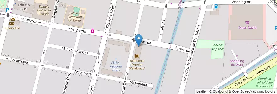 Mapa de ubicacion de Escuela 2-006 Helen Keller (Integración) en アルゼンチン, チリ, メンドーサ州, Godoy Cruz, Departamento Godoy Cruz.