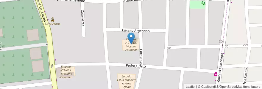 Mapa de ubicacion de Escuela 2-013 Dr. Vicente Polimeni en アルゼンチン, チリ, メンドーサ州, Departamento Las Heras.