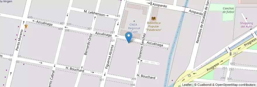 Mapa de ubicacion de Escuela 2-014 Dr.Amadeo Cicchitti (Especial) en アルゼンチン, チリ, メンドーサ州, Godoy Cruz, Departamento Godoy Cruz, Distrito Ciudad De Godoy Cruz.