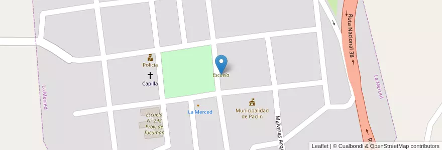 Mapa de ubicacion de Escuela en Arjantin, Catamarca, Departamento Paclín, Municipio De Paclín, La Merced.