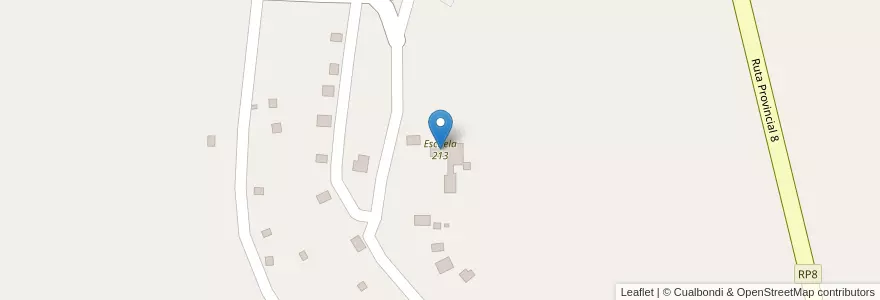 Mapa de ubicacion de Escuela 213 en Arjantin, Misiones, Departamento Cainguás, Municipio De Campo Grande.