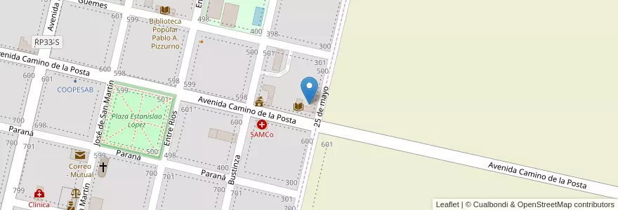 Mapa de ubicacion de Escuela 235 Bartolomé Mitre en Argentinien, Santa Fe, Departamento Iriondo, Municipio De Bustinza, Bustinza.