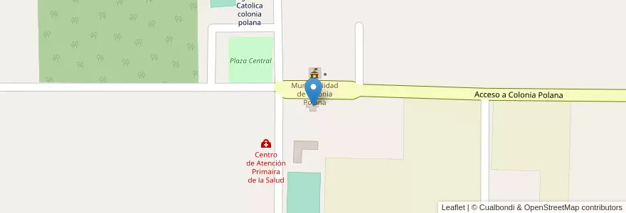 Mapa de ubicacion de Escuela 251 en 아르헨티나, Misiones, Departamento San Ignacio, Municipio De Colonia Polana.
