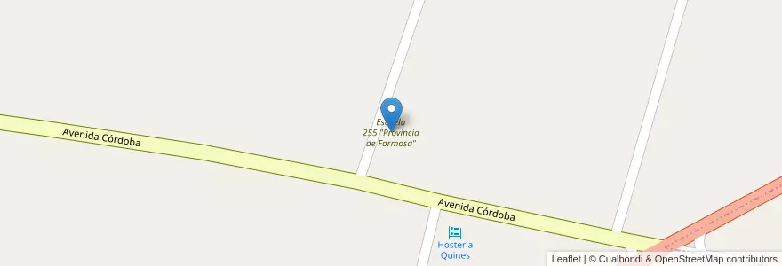 Mapa de ubicacion de Escuela 255 "Provincia de Formosa" en アルゼンチン, サンルイス州, Ayacucho, Municipio De Quines.