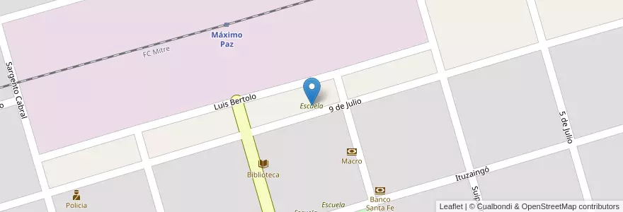 Mapa de ubicacion de Escuela en Arjantin, Santa Fe, Departamento Constitución, Municipio De Máximo Paz, Máximo Paz.
