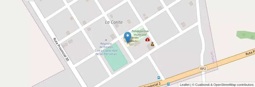Mapa de ubicacion de Escuela 30 en Argentinien, Misiones, Departamento Concepción, Municipio De Santa María, La Corita.