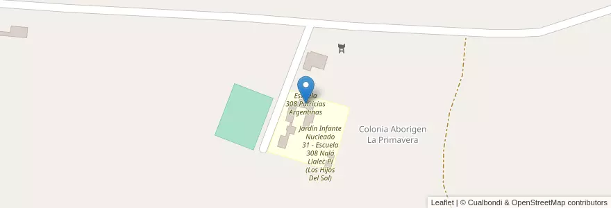 Mapa de ubicacion de Escuela 308 Patricias Argentinas en Arjantin, Formosa, Departamento Pilcomayo.