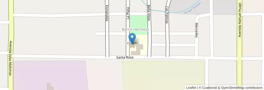 Mapa de ubicacion de Escuela 310 en الأرجنتين, Misiones, Departamento San Ignacio, Municipio De Jardín América.