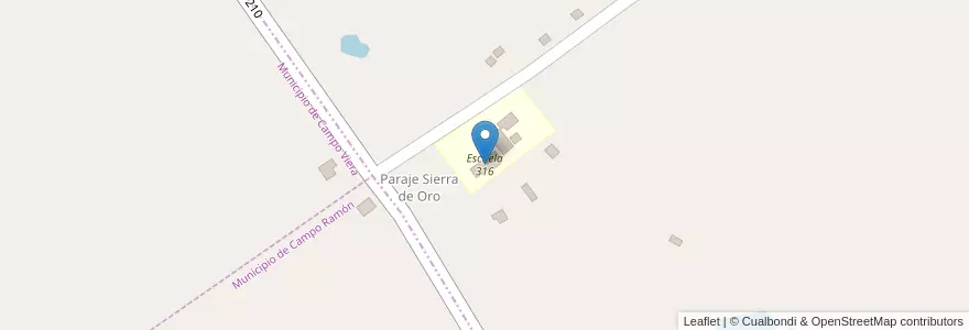 Mapa de ubicacion de Escuela 316 en Argentinien, Misiones, Departamento Cainguás, Municipio De Campo Grande.