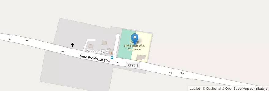 Mapa de ubicacion de Escuela 344 Bernardino Rivadavia en Аргентина, Санта-Фе, Departamento Las Colonias, Municipio De Soutomayor.