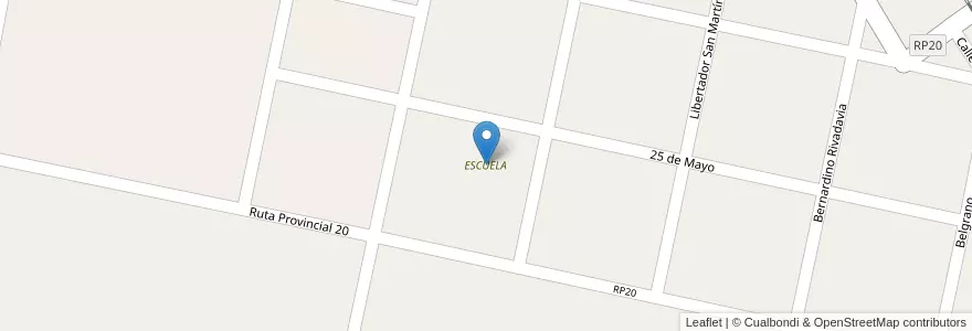 Mapa de ubicacion de ESCUELA en Arjantin, Santa Fe, Departamento Castellanos, Municipio De Esmeralda.