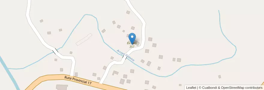 Mapa de ubicacion de Escuela 357 en 阿根廷, Misiones, Departamento San Pedro, Municipio De Pozo Azul.
