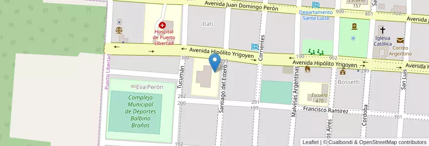 Mapa de ubicacion de Escuela 366 en アルゼンチン, ミシオネス州, Departamento Iguazú, Municipio De Puerto Libertad.