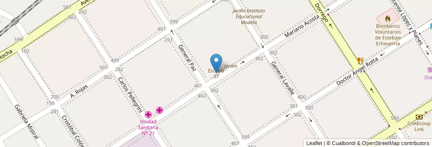 Mapa de ubicacion de Escuela 37 en Arjantin, Buenos Aires, Partido De Esteban Echeverría, Monte Grande.