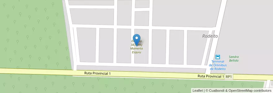 Mapa de ubicacion de Escuela 383 Fray Mamerto Esquiu en 아르헨티나, Jujuy, Departamento San Pedro, Comisión Municipal De Rodeíto.