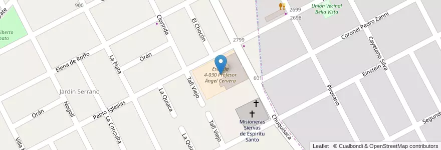 Mapa de ubicacion de Escuela 4-030 Profesor Ángel Cervera en 阿根廷, 智利, Mendoza, Godoy Cruz, Departamento Godoy Cruz, Distrito Presidente Sarmiento.
