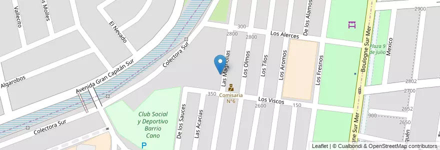 Mapa de ubicacion de Escuela 4-067 Dr. Osvaldo Silvio Paolo Boghi en 阿根廷, 智利, Mendoza, Departamento Capital, Sección 7ª Residencial Parque, Ciudad De Mendoza.