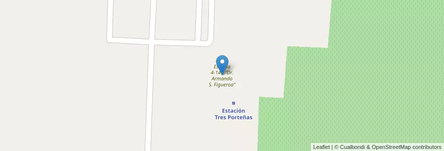 Mapa de ubicacion de Escuela 4-145 "Dr. Armando S. Figueroa" en Argentine, Chili, Mendoza, Departamento San Martín, Distrito Tres Porteñas.