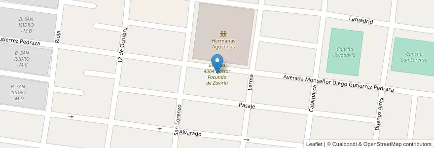 Mapa de ubicacion de Escuela 4064 Doctor Facundo de Zuviría en アルゼンチン, サルタ州, Cafayate, Municipio De Cafayate.