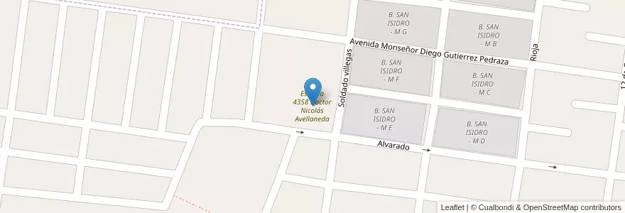 Mapa de ubicacion de Escuela 4358 Doctor Nicolás Avellaneda en Argentina, Salta, Cafayate, Municipio De Cafayate.