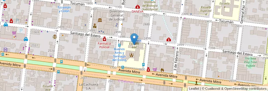 Mapa de ubicacion de Escuela 444 en Argentinië, Misiones, Departamento Capital, Municipio De Posadas, Posadas.
