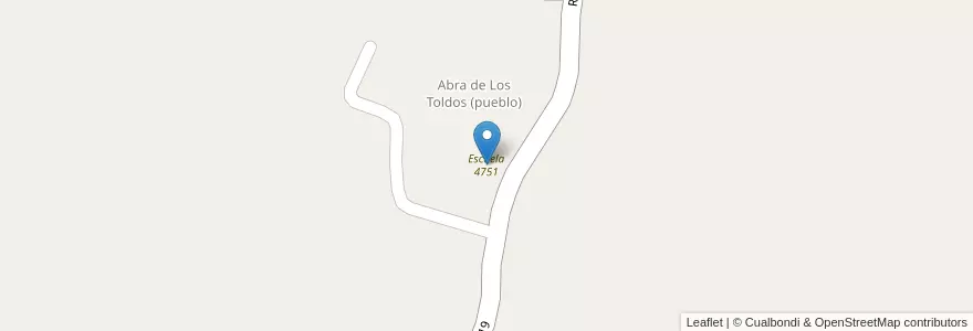 Mapa de ubicacion de Escuela 4751 en الأرجنتين, Salta, Santa Victoria, Municipio De Los Toldos.