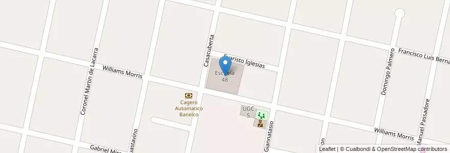Mapa de ubicacion de Escuela 48 en Arjantin, Buenos Aires, Partido De Morón, Castelar.